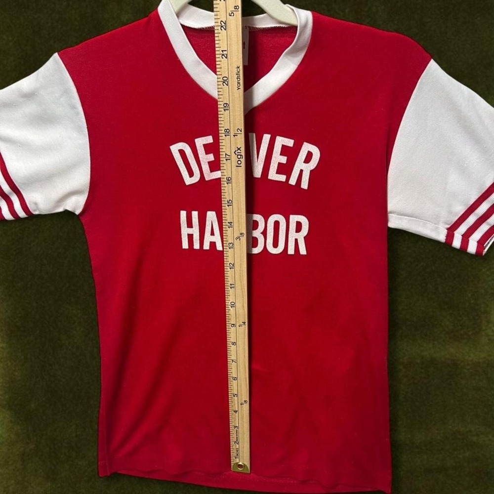 TRUE VINTAGE VARSITY 1970s Denver Harbor Houston Jersey -  XS/S - Picture 4 of 5